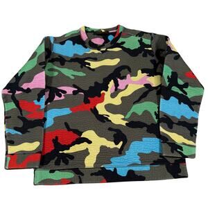 Valentino Camouflage Textured Sweatshirt XS Made in Italy Multicolor